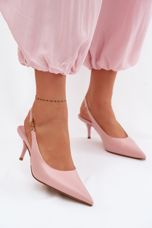 PealistesandaalidImitacji Skóry kõrge jämeda kontsaga Tumeroosad värvi Jelissey