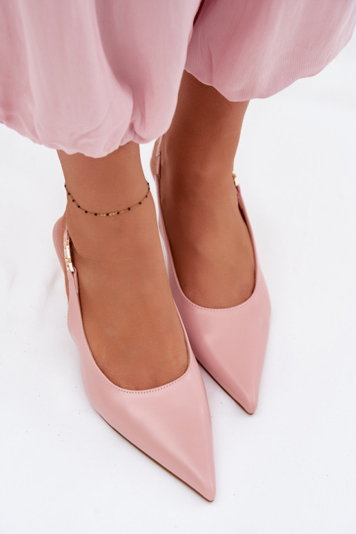 PealistesandaalidImitacji Skóry kõrge jämeda kontsaga Tumeroosad värvi Jelissey