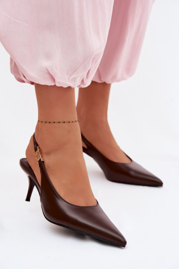 PealistesandaalidImitacji Skóry kõrge jämeda kontsaga Czekoladosissee Jelissey 2