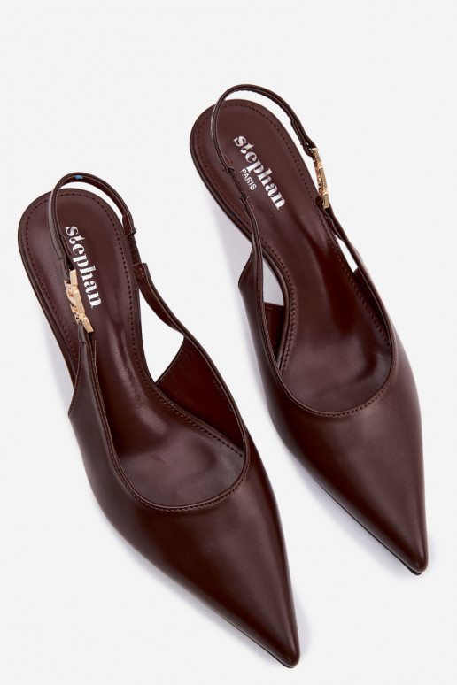 PealistesandaalidImitacji Skóry kõrge jämeda kontsaga Czekoladosissee Jelissey