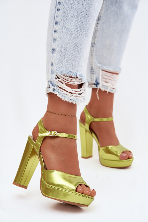 Pealistesandaalid Kõrgetel kontsadel Postita Neonosissea Zieleń Nelissey