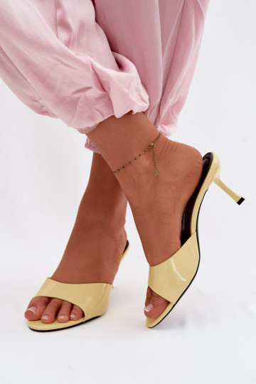 Laque PlätudImitacji Skóry kõrge jämeda kontsaga Kollased Melissea 2