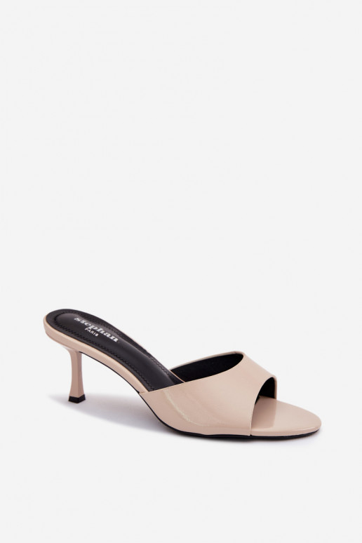 Laque PlätudImitacji Skóry kõrge jämeda kontsaga beeži värvi Melissea