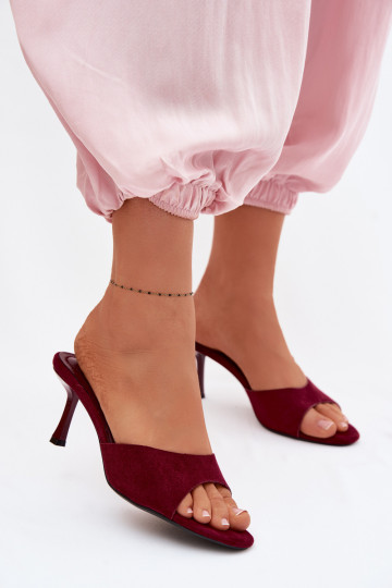 PlätudImitacji seemisnakhsedu kõrge jämeda kontsaga bordoo-värvi Melissea 2