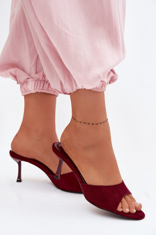 PlätudImitacji seemisnakhsedu kõrge jämeda kontsaga bordoo-värvi Melissea