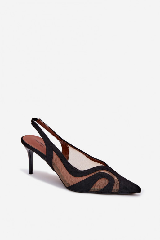 Pealistesandaalid võrguga kõrge jämeda kontsaga msuud Cornelia