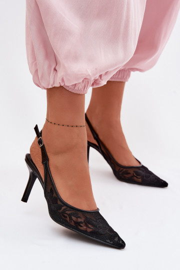 Pitsilised Võrk sandaalid kõrge jämeda kontsaga msuud Sellel onvia 2