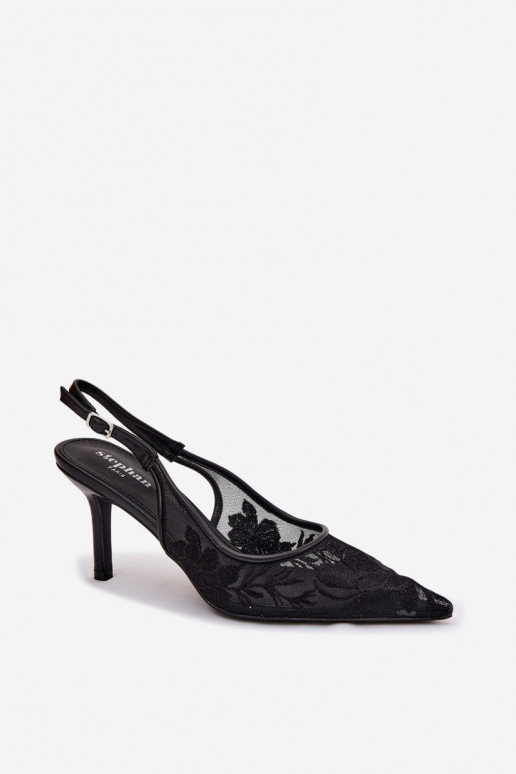 Pitsilised Võrk sandaalid kõrge jämeda kontsaga msuud Sellel onvia