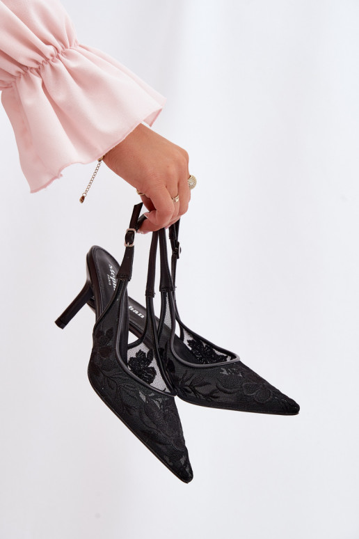 Pitsilised Võrk sandaalid kõrge jämeda kontsaga msuud Sellel onvia