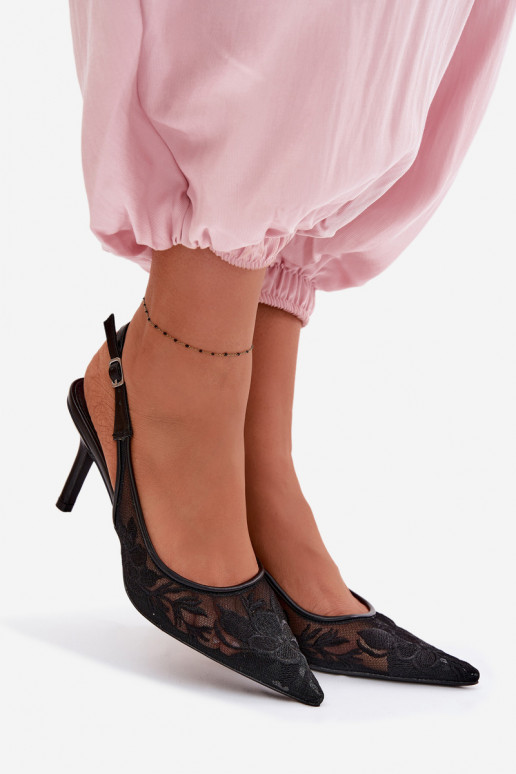 Pitsilised Võrk sandaalid kõrge jämeda kontsaga msuud Sellel onvia