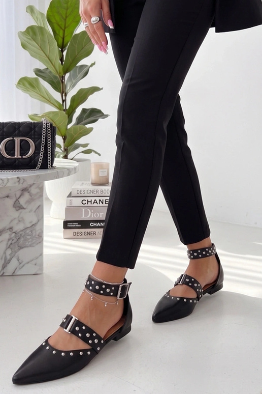 Mustad ballerinad kristallidega Clarisse