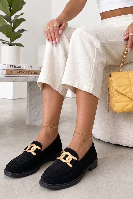 Mustad mokasiinid dekoratiivse...