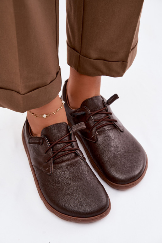 Nahast naiste kingad Barefoot Zazoo 10189 šokolaadi värvi