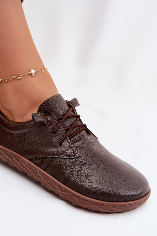 Nahast naiste kingad Barefoot Zazoo 10189 šokolaadi värvi