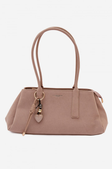 Käekott kunstsuede detailidega elevandiluust värvi Nelina