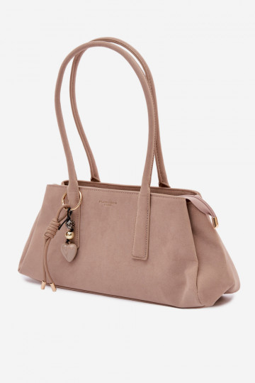 Käekott kunstsuede detailidega elevandiluust värvi Nelina 2