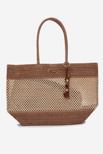 Lucette elevandiluust värvi suurem punutud shopper kott riputusega