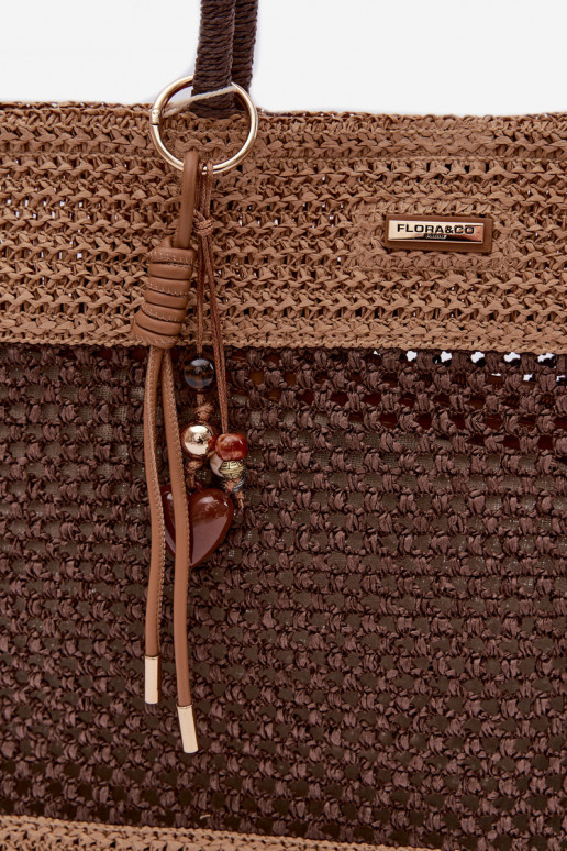 Punutud Rahakott Ostleja SuurBrelokiem Pruunid värvi Lucette