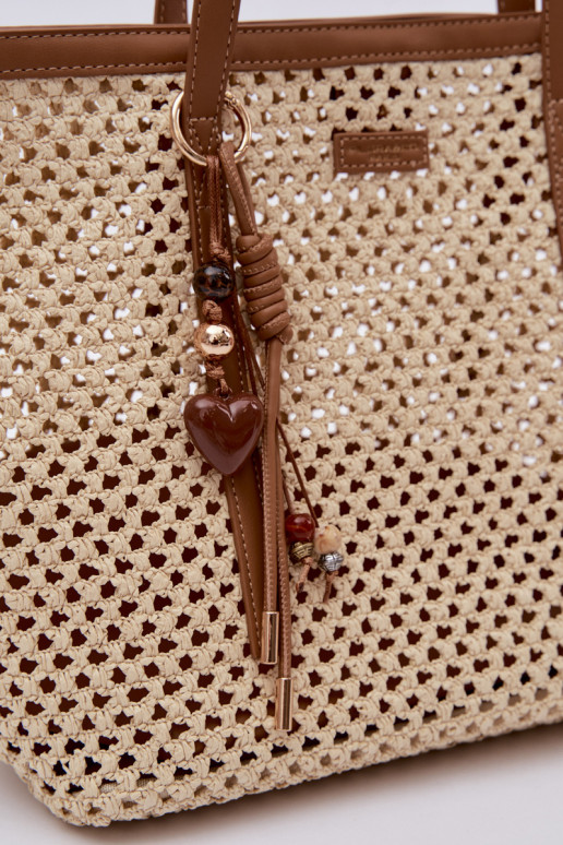 Punutud Käekott Typu OstlejaBrelokiem elevandiluu värvi Noella