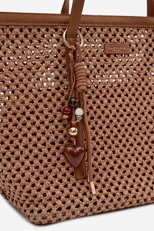 Punutud Käekott Typu OstlejaBrelokiem HeledaltPruun Noella