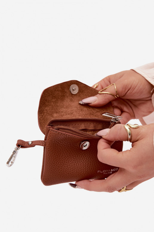 Portmonetka Pealiste omad eko-nahast pruunid värvi Calienne