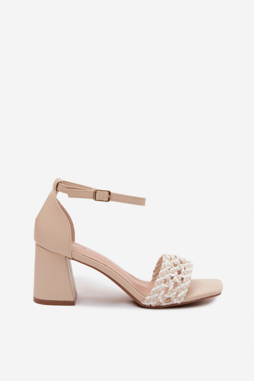 Pealistesandaalid Koos punutisega Elevandiluu värvi Felena