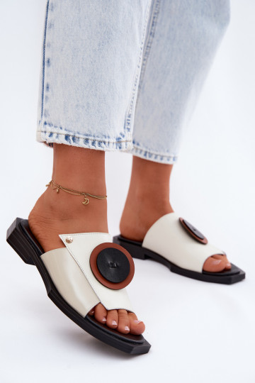 Plätud naturaalsest nahast Pealiste omad Geomeetriline Sellel onciejka K7479-01 beeži värvi-msuud