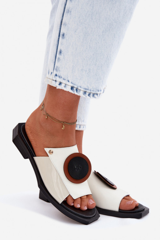 Plätud naturaalsest nahast Pealiste omad Geomeetriline Sellel onciejka K7479-01 beeži värvi-msuud