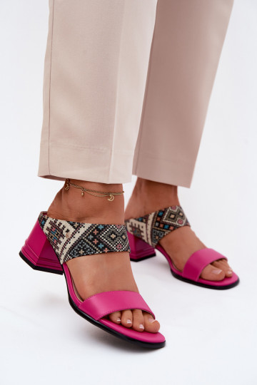 Pealhk Mustriline naiste plätud kõrge jämeda kontsaga Sellel onciejka K7522-15 tumeroosad värvi