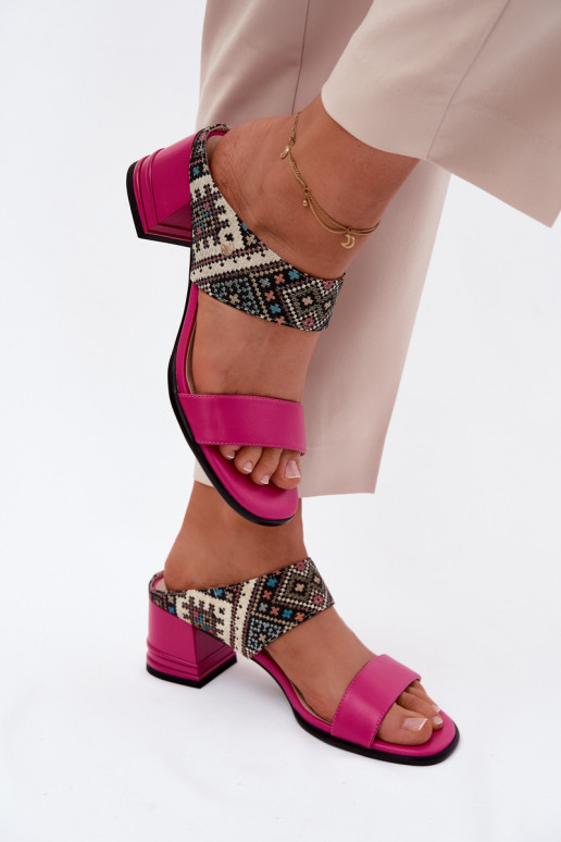 Pealhk Mustriline naiste plätud kõrge jämeda kontsaga Sellel onciejka K7522-15 tumeroosad värvi