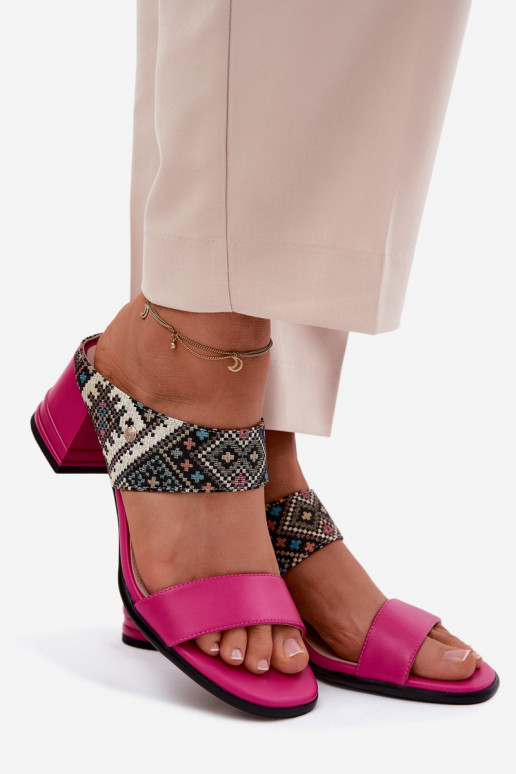 Pealhk Mustriline naiste plätud kõrge jämeda kontsaga Sellel onciejka K7522-15 tumeroosad värvi