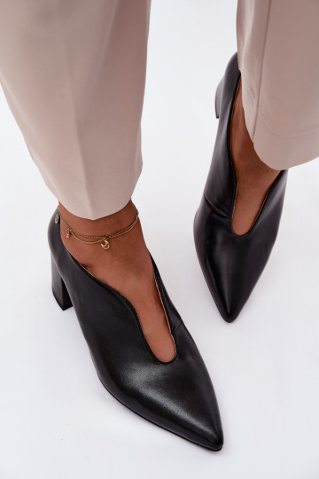 Pealhk jalatsid Pealiste omad kõrge jämeda kontsaga Sellel onciejka K7469-01 msuud