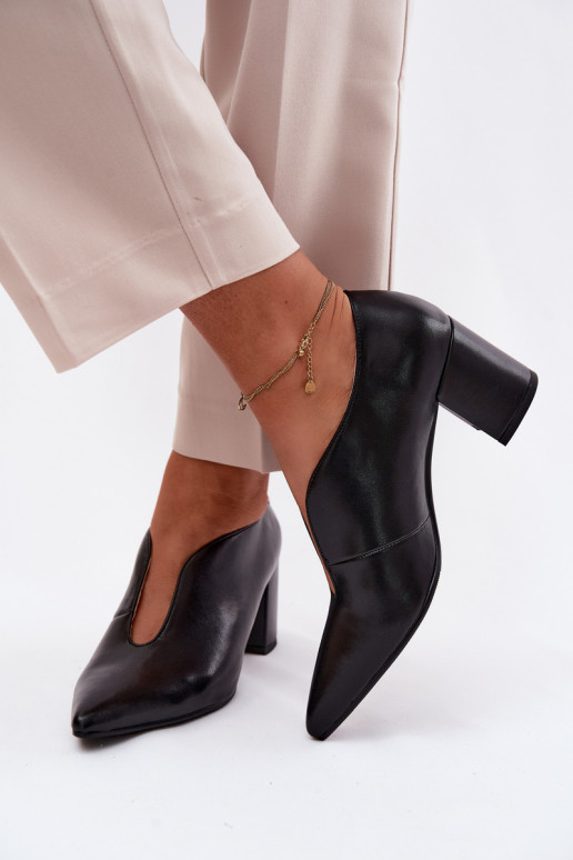 Pealhk jalatsid Pealiste omad kõrge jämeda kontsaga Sellel onciejka K7469-01 msuud