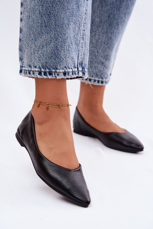 Mustad kunstnahast ballerinad Nelisa