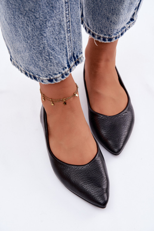 Mustad kunstnahast ballerinad Nelisa