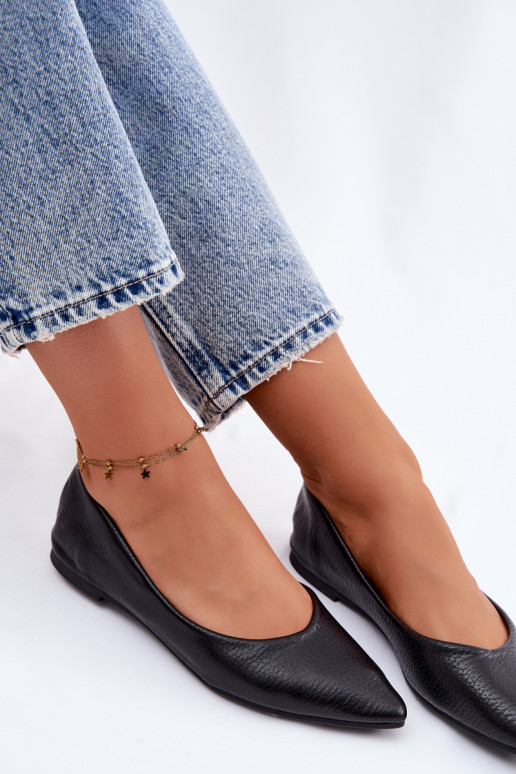 Mustad kunstnahast ballerinad Nelisa