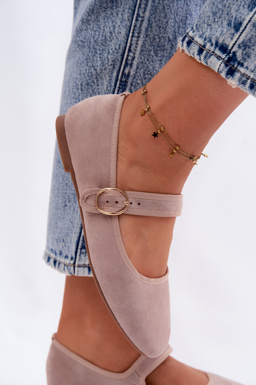 Kelisa liivavärvi rihmadega ja kuldsete detailidega tantsutossud