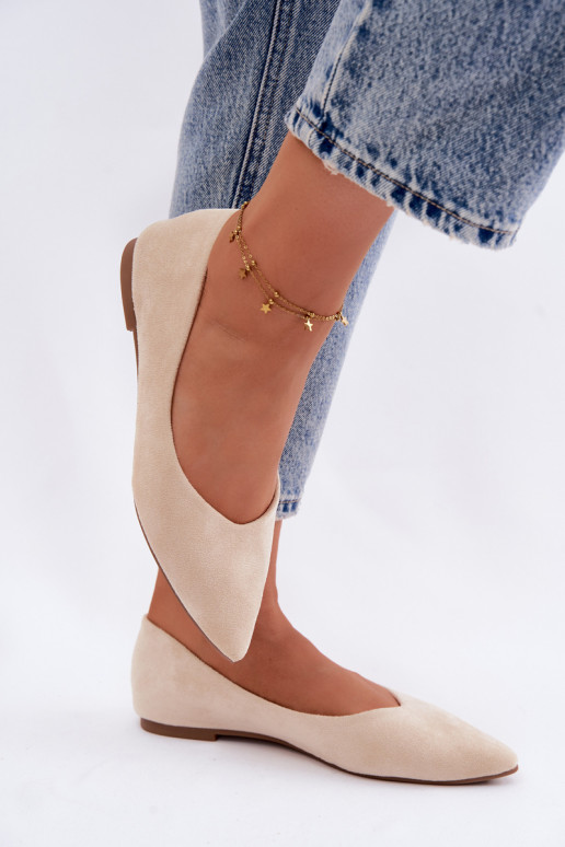 Lelisa liivavärvi kunstnahast madala kontsaga tantsutossud