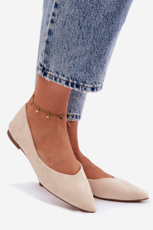 Lelisa liivavärvi kunstnahast madala kontsaga tantsutossud