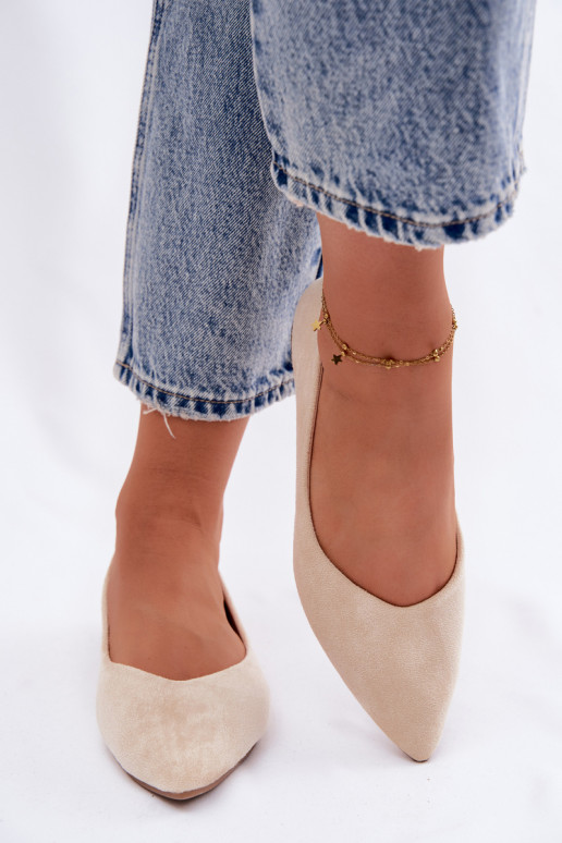 Lelisa liivavärvi kunstnahast madala kontsaga tantsutossud