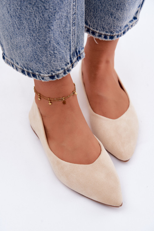 Lelisa liivavärvi kunstnahast madala kontsaga tantsutossud