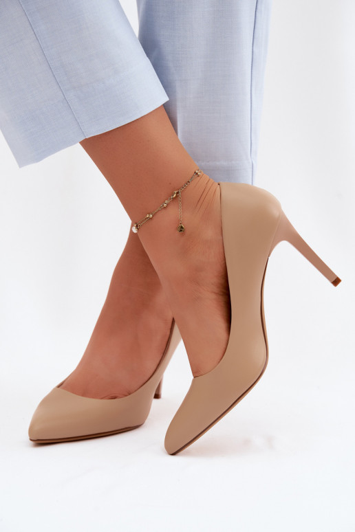 Kunstnahast kõrge kontsaga kingad Sergio Leone 1339 liiva värvi