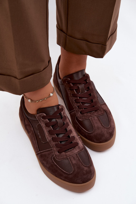 Sametist sneakers-mudeli naiste kingad Vinceza 7933 šokolaadi värv