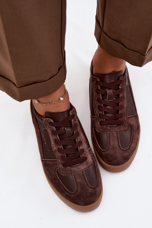 Sametist sneakers-mudeli naiste kingad Vinceza 7933 šokolaadi värv