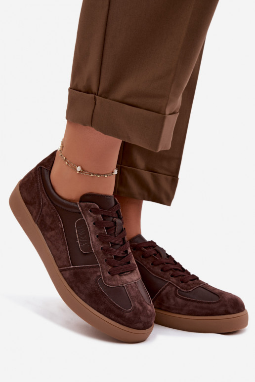 Sametist sneakers-mudeli naiste kingad Vinceza 7933 šokolaadi värv