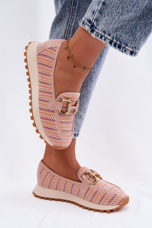 Sneakers tüüpi jalanõud Slip On Ze Kuldset värvim Detalem GOE TT2N4081 Tumeroosad värvi