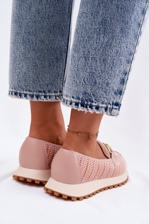 Roosad slip-on spordijalatsid kuldsete detailidega GOE TT2N4081