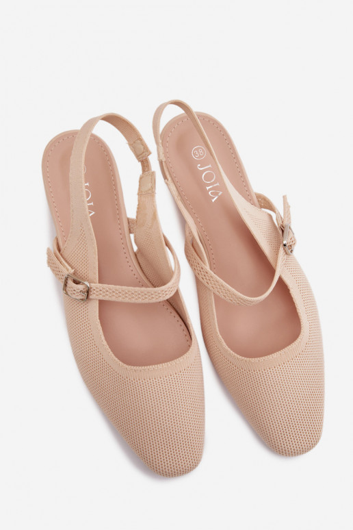 Riidest sandaalid Baleriinad Pealiste omad rihmadega Elevandiluu värvi Selrene