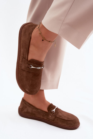 Mokassiinid Barefoot seemisnahast Zazoo 322 pruunid värvi