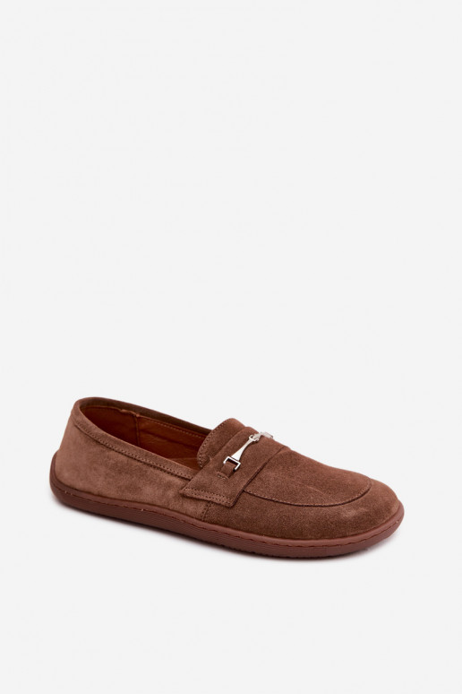 Zamšast barefoot mokasiinid Zazoo 322, pruuni värv